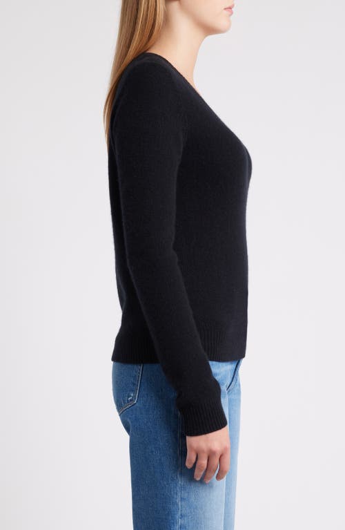 Caslonr Caslon(r) Cashmere V-neck Sweater In Black Rock