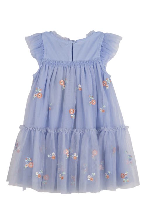 ZUNIE ZUNIE KIDS' EMBROIDERED MESH DRESS 