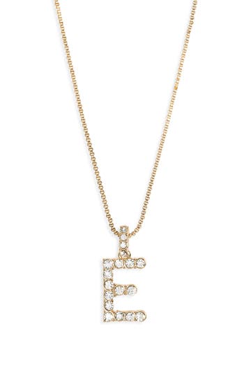 Shop Baublebar Crystal Initial Pendant Necklace In Gold E