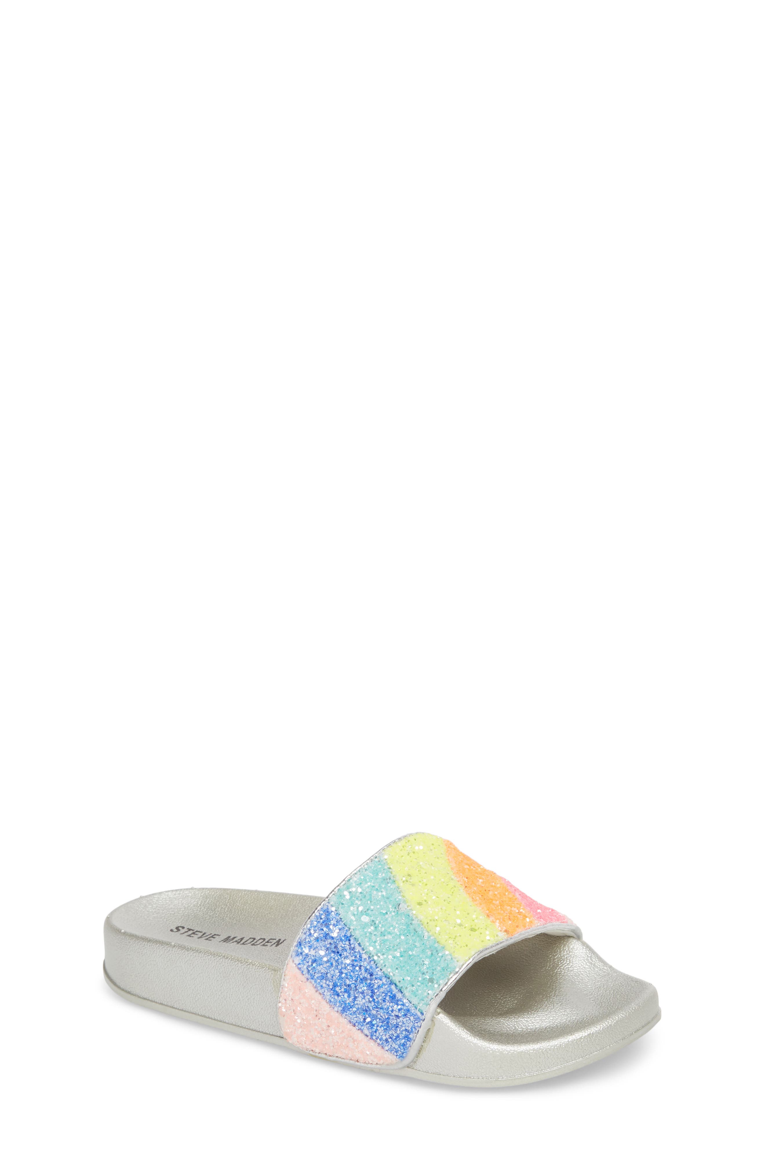 steve madden glitter slides