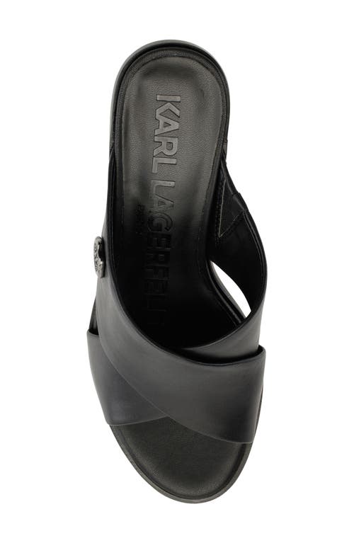Karl Lagerfeld Paris Henryk Criscross Slide Sandal In Black