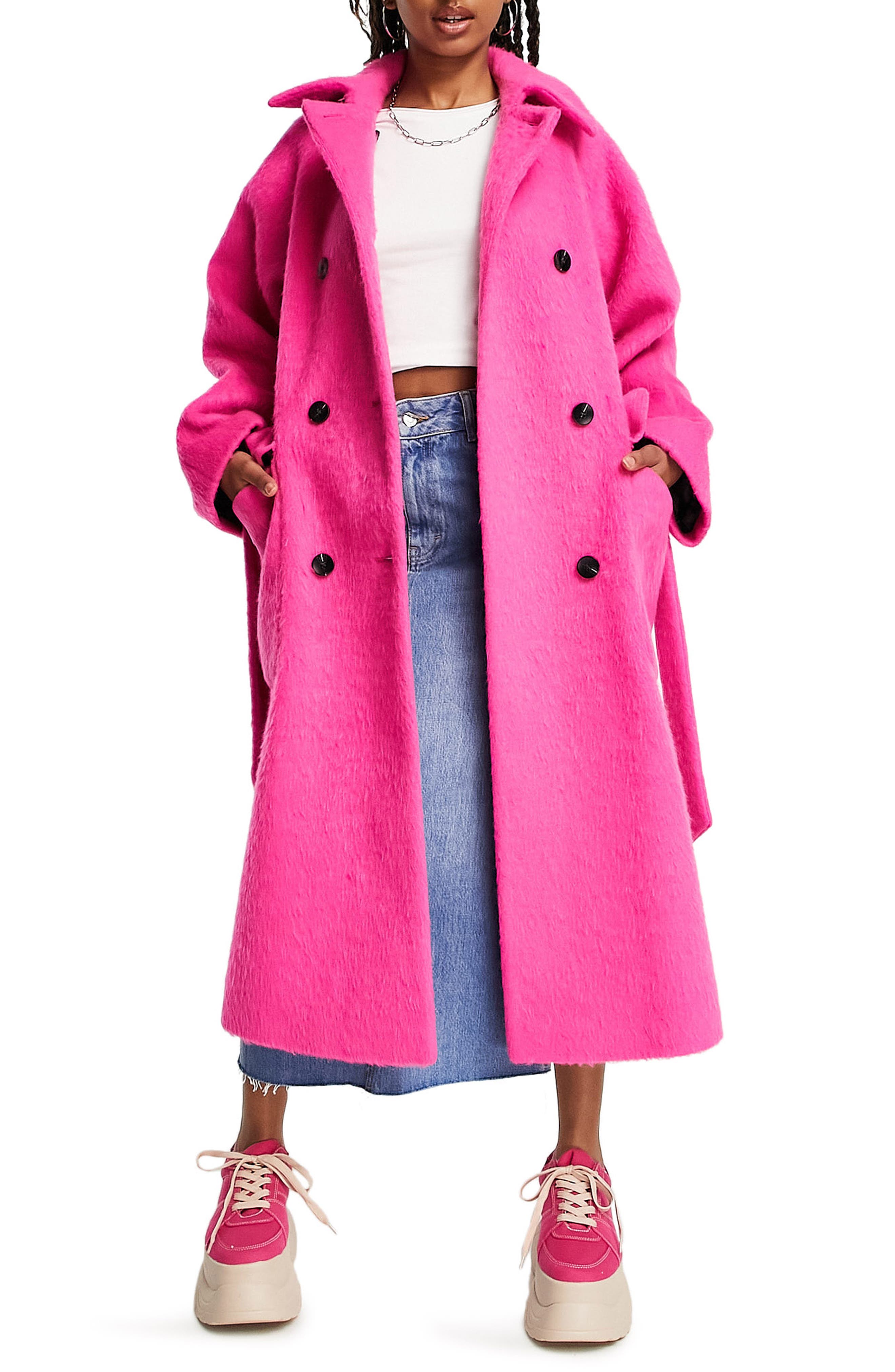 Zeza fashion Fur Jacket pink abstract pattern elegant Fashion Jackets Fur Jackets 