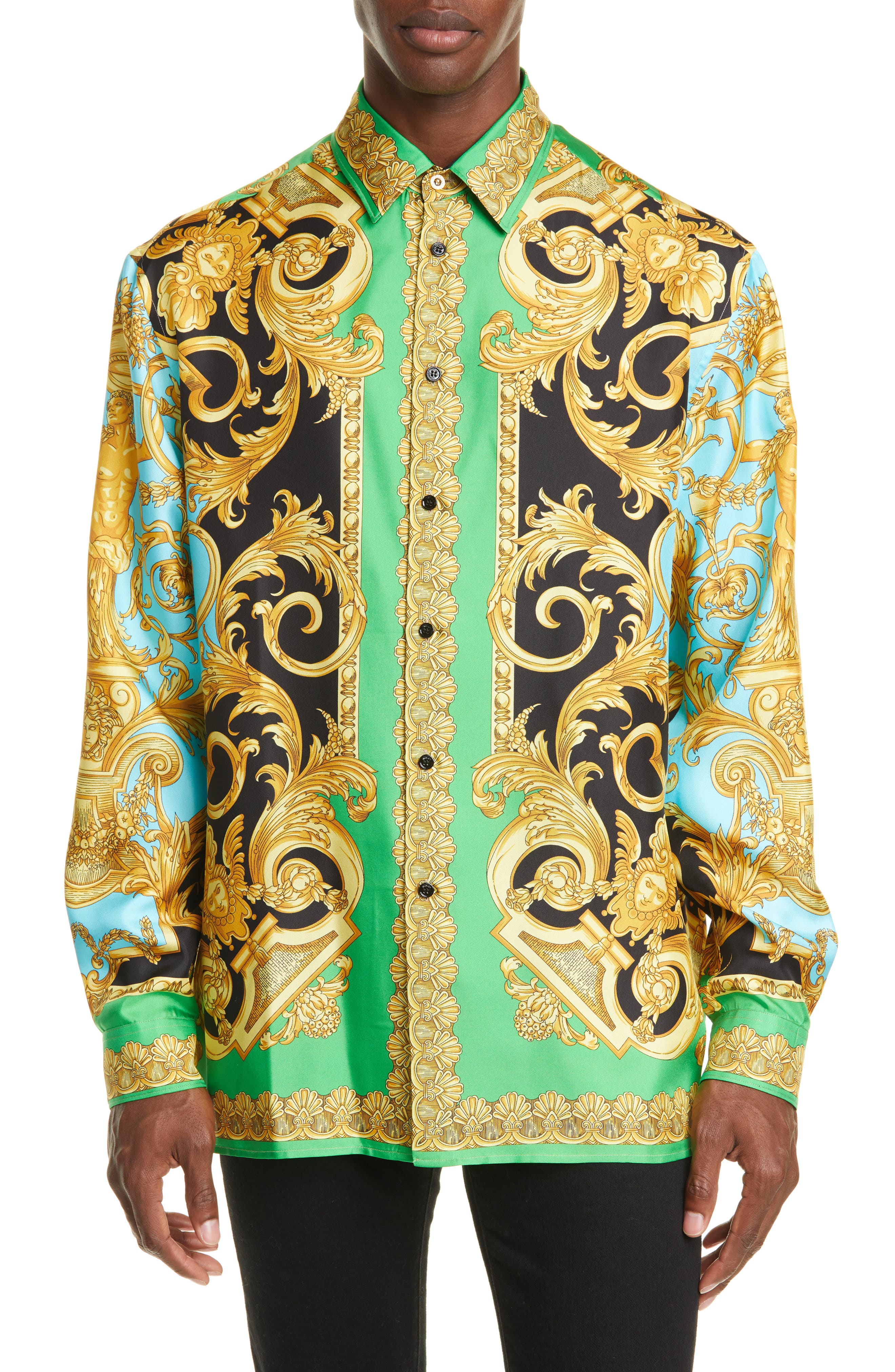 versace baroque silk shirt