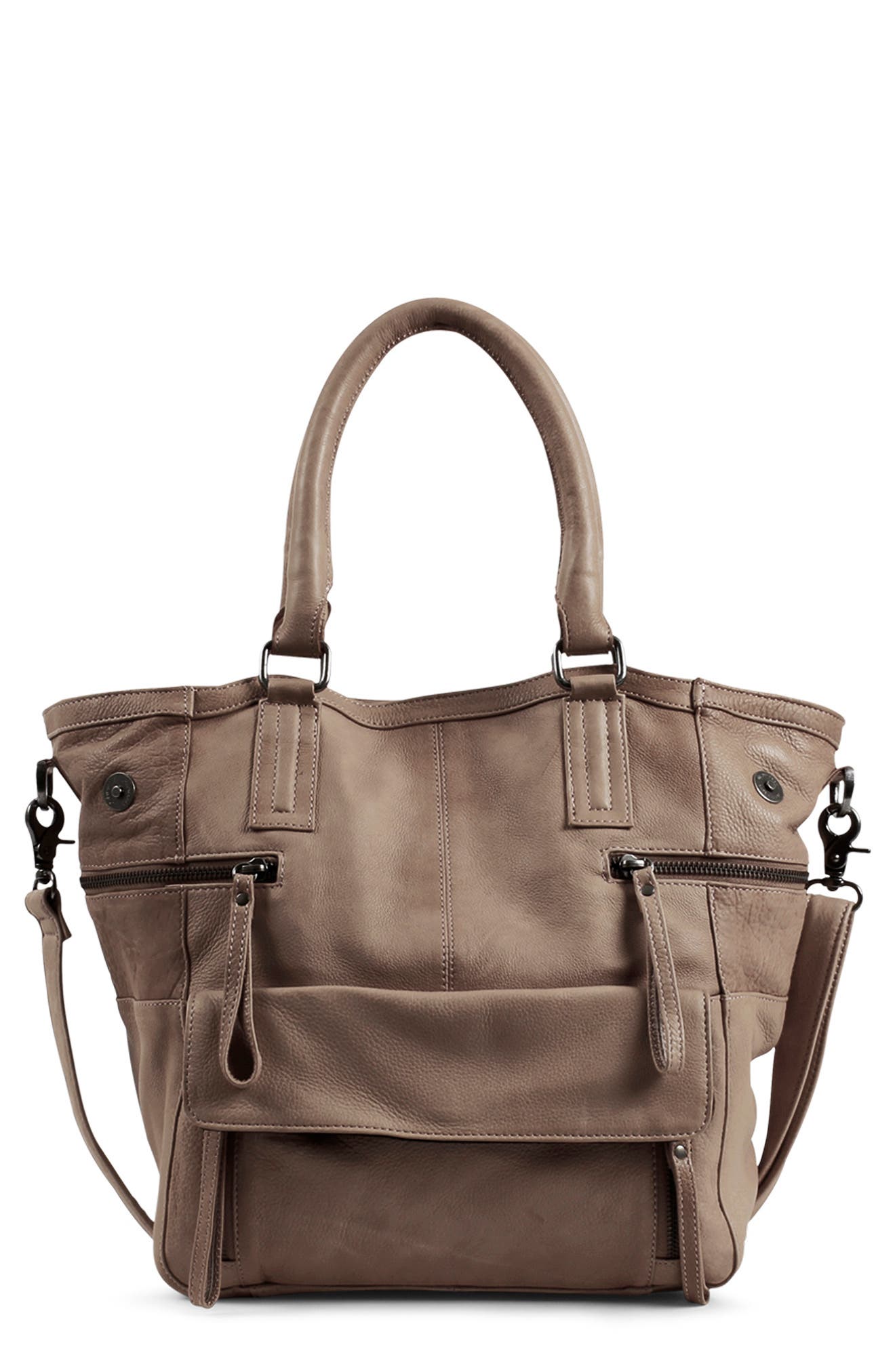 Day & Mood Hannah Leather Satchel In Olive Grey