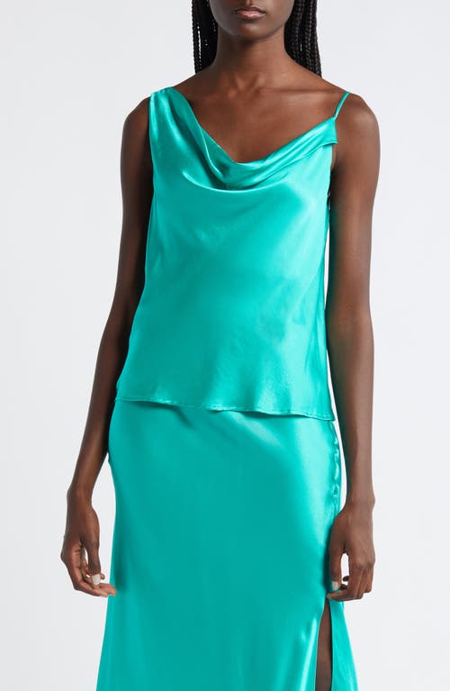 Rails Mae Asymmetric Sleeveless Satin Top Jade at Nordstrom,