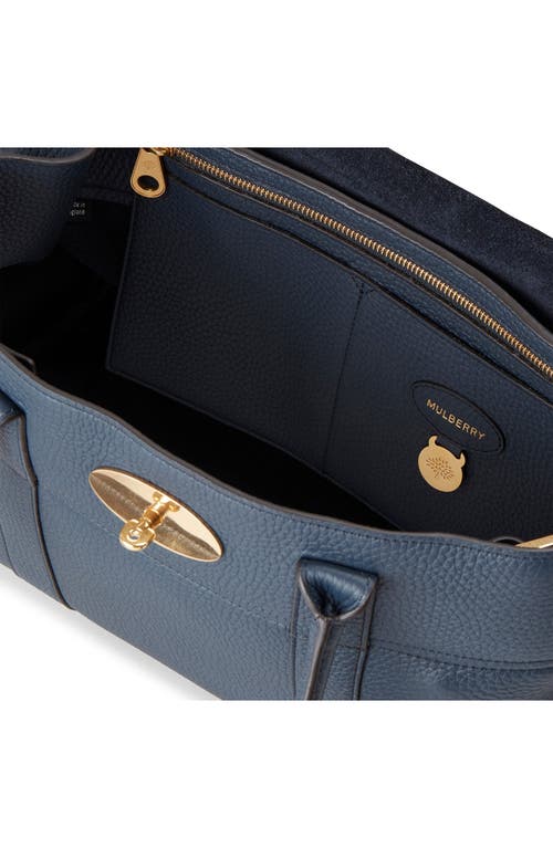 Mulberry Bayswater Grained Leather Satchel In Night Sky