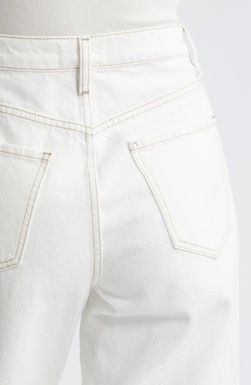 Shop Frame Le Jane Fray Hem Crop Wide Leg Jeans In Au Natural Clean