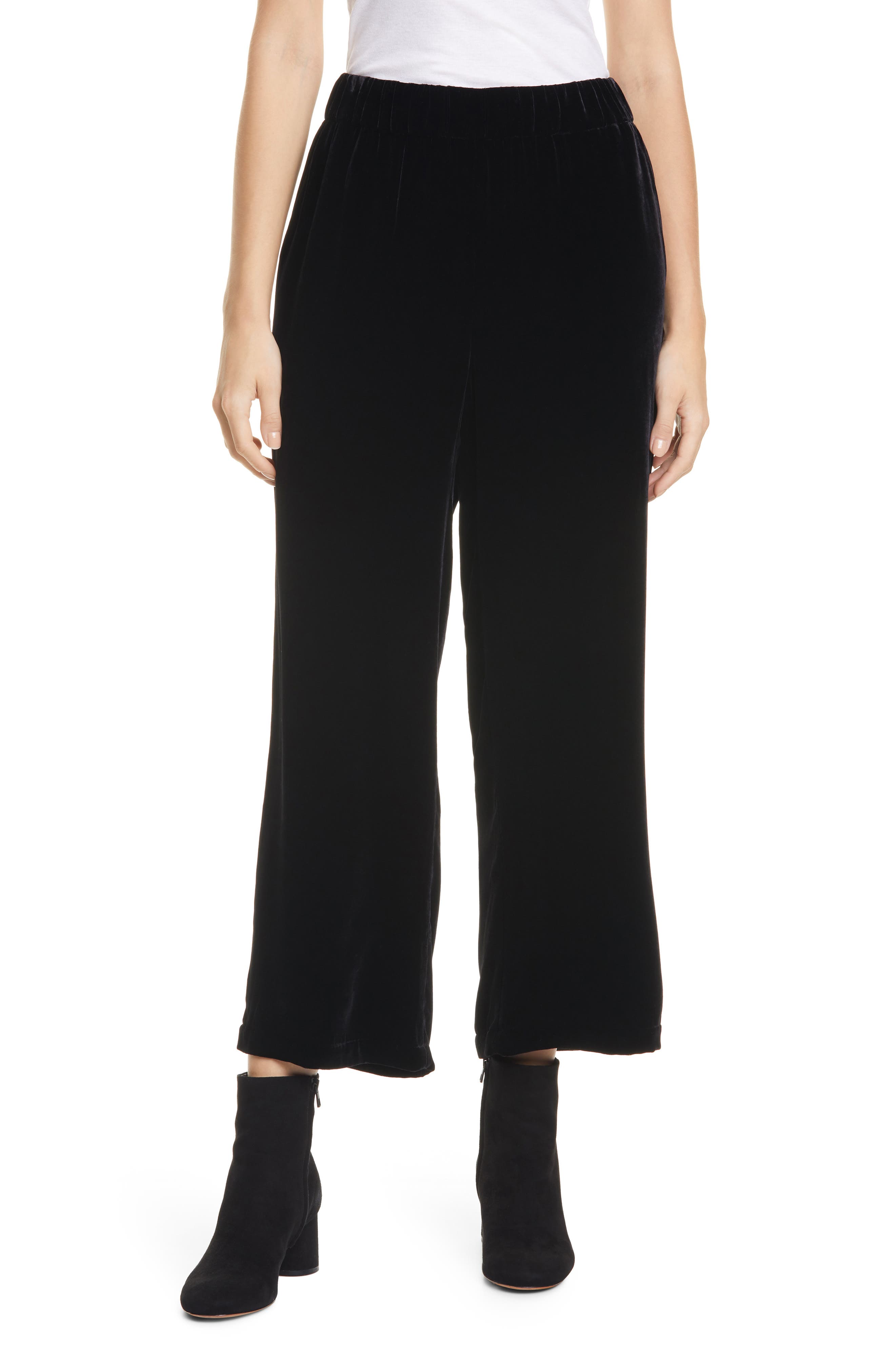 eileen fisher velvet wide leg pants