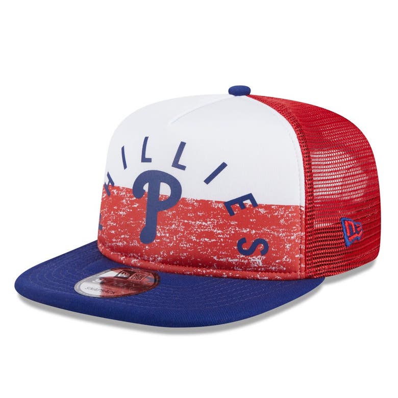 New Era White/royal Philadelphia Phillies Team Foam Front A-frame Trucker 9fifty Snapback Hat