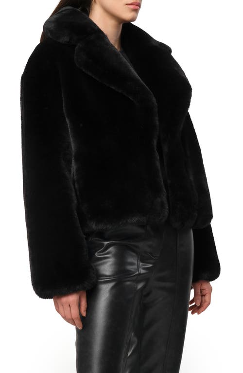 Shop Apparis Miller Crop Recycled Polyester Pluche™ Faux Fur Coat In Noir