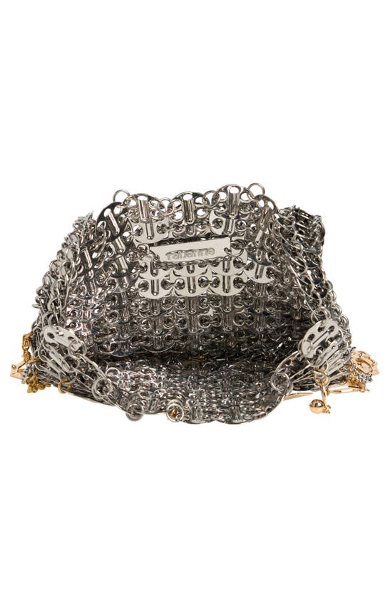 Rabanne 1969 Nano Iconic Tassel Shoulder Bag In Silver / Gold