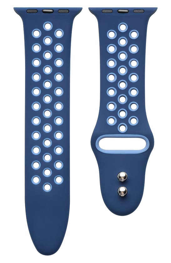 The Posh Tech Skytraveller Silicone 22mm Apple Watch® Watchband In Navy Blue