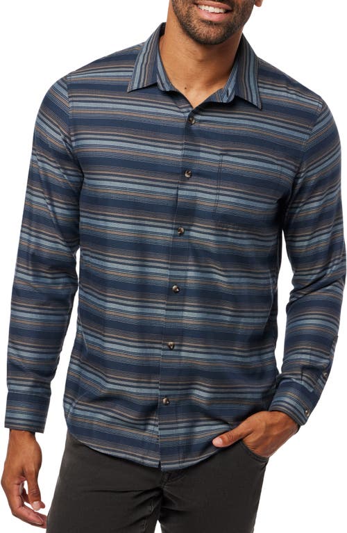 Shop Travismathew Cloud Flannel Button-up Shirt In Total Eclipse/portabella