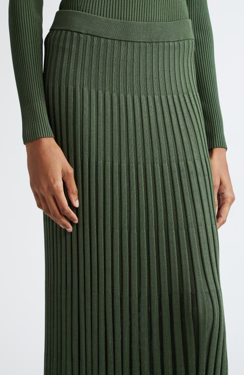 Shop Zimmermann Rib Midi Sweater Skirt In Forest