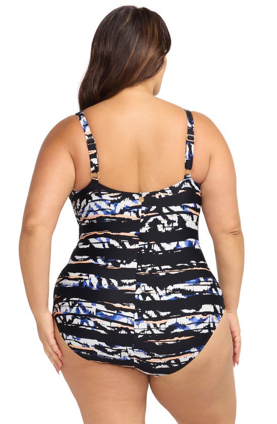 Shop Artesands Provenance Rembrant Ruched One-piece Swimsuit In Black