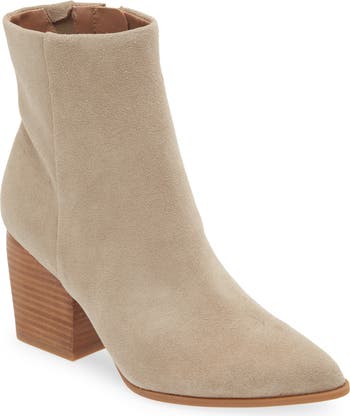 Beige pointed toe shop booties