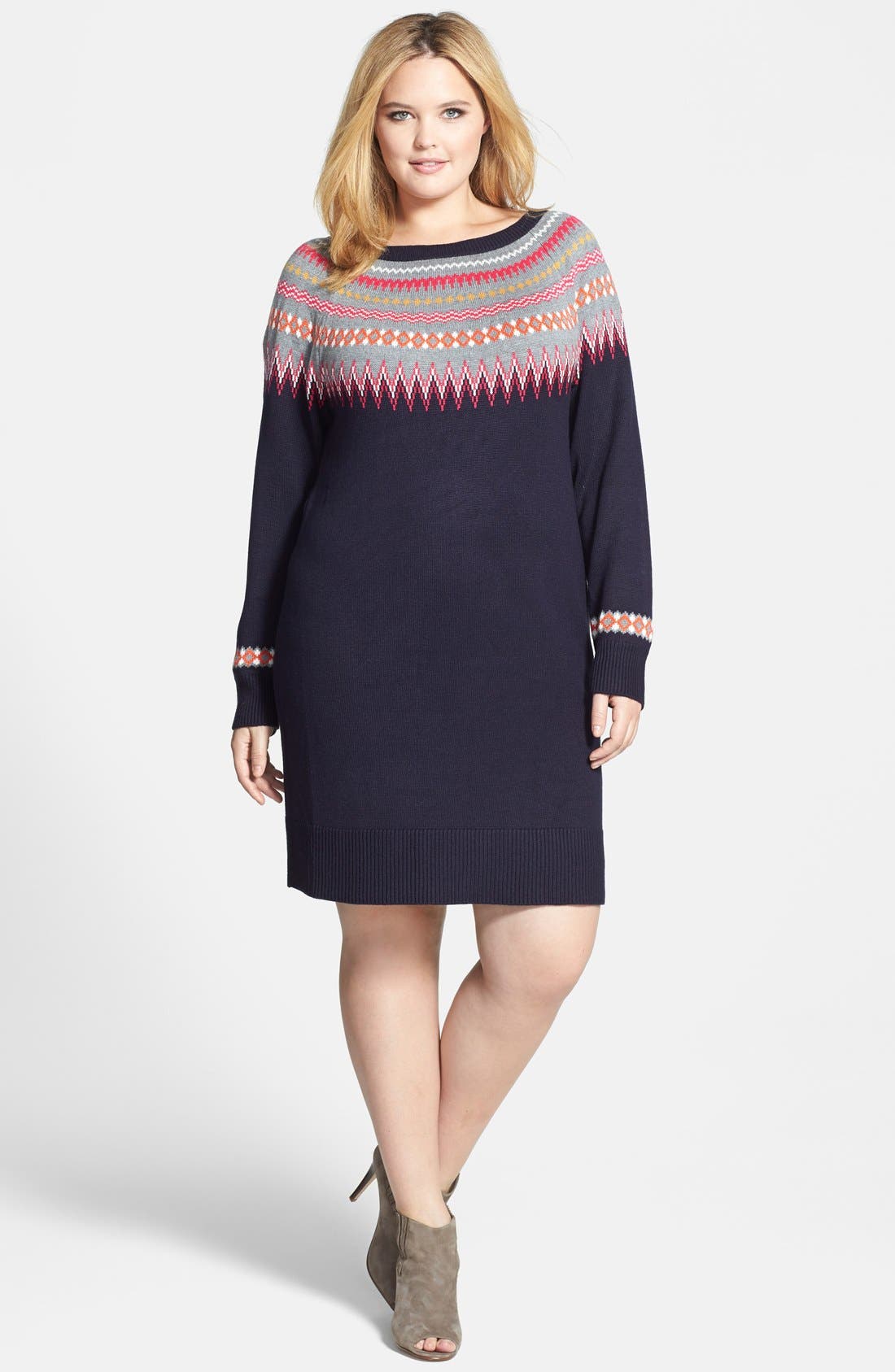 Eliza J Fair Isle Sweater Dress (Plus Size) | Nordstrom