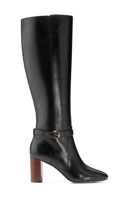 Shop Cole Haan Glendale Buckle Knee High Boot In Black Leather