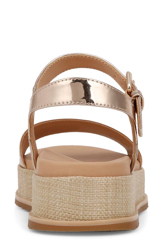 Shop Naturalizer Zane Ankle Strap Platform Sandal In Rose Gold Faux Leather