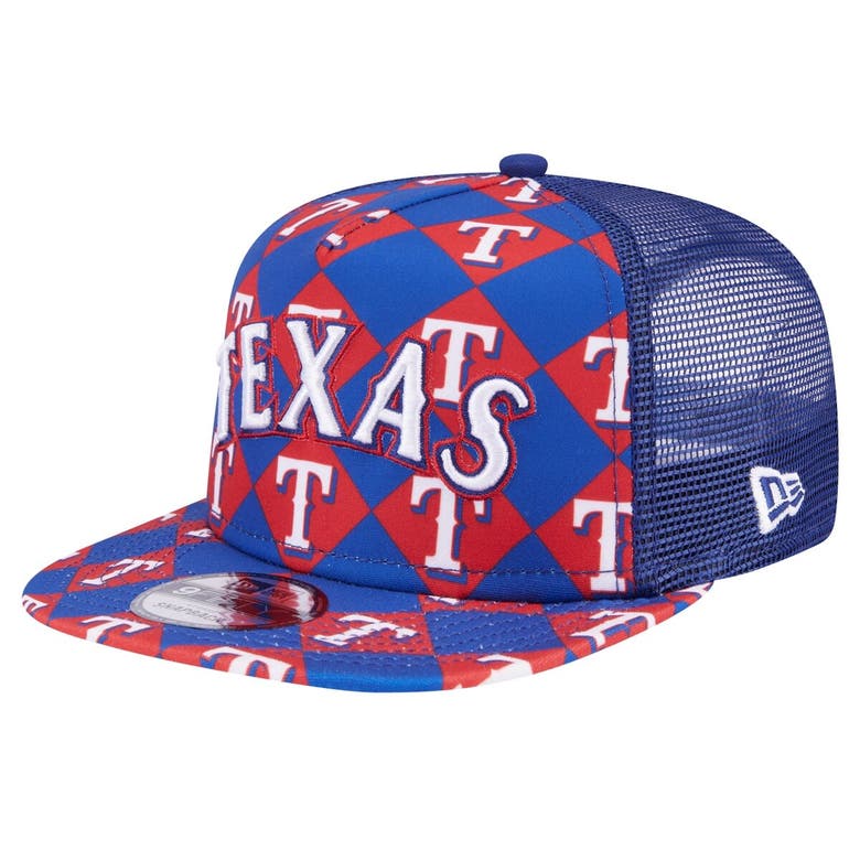 Shop New Era Royal Texas Rangers Seeing Diamonds A-frame Trucker 9fifty Snapback Hat