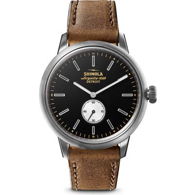 Shinola Bedrock Leather Strap Watch, 42Mm