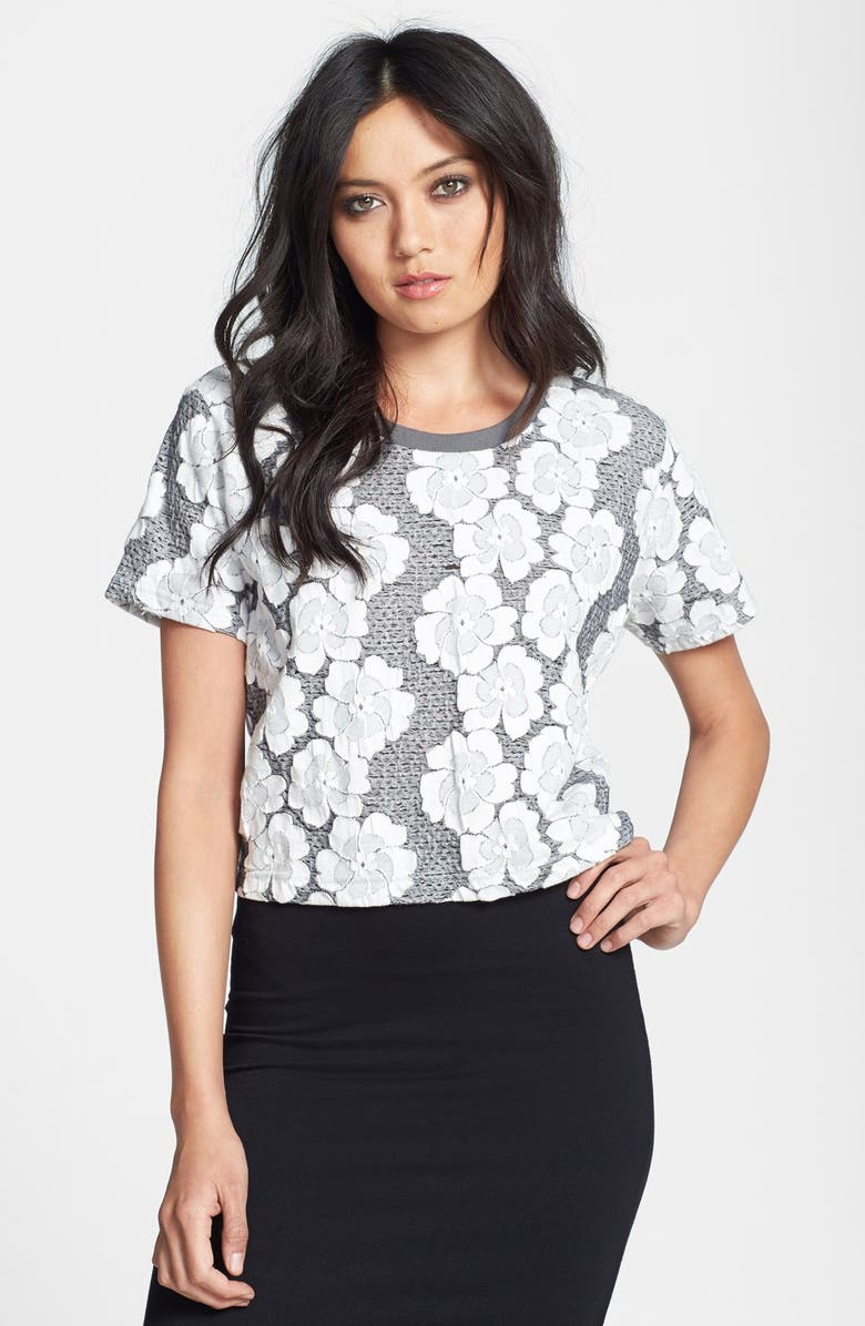 JOA Floral Textured Tee | Nordstrom