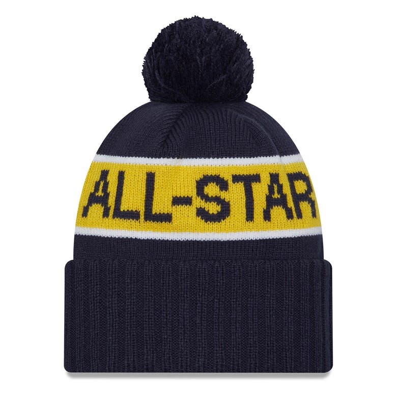 Shop New Era Navy 2024 Nba All-star Game Cuffed Pom Knit Hat