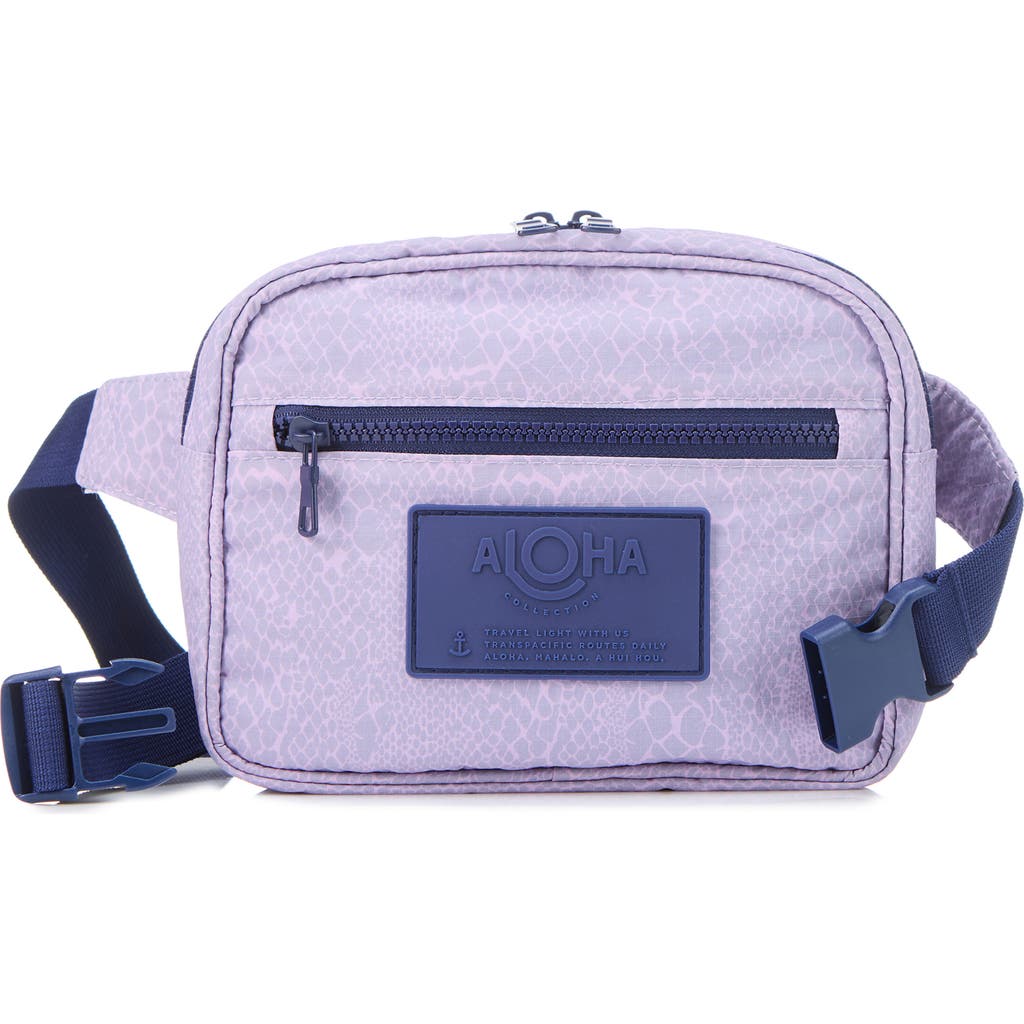 Aloha Collection Python Travel Light Belt Bag in Amethyst