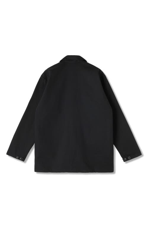 Shop Stan Ray Button-up Cotton Ripstop Work Jacket In Black Rip Stop