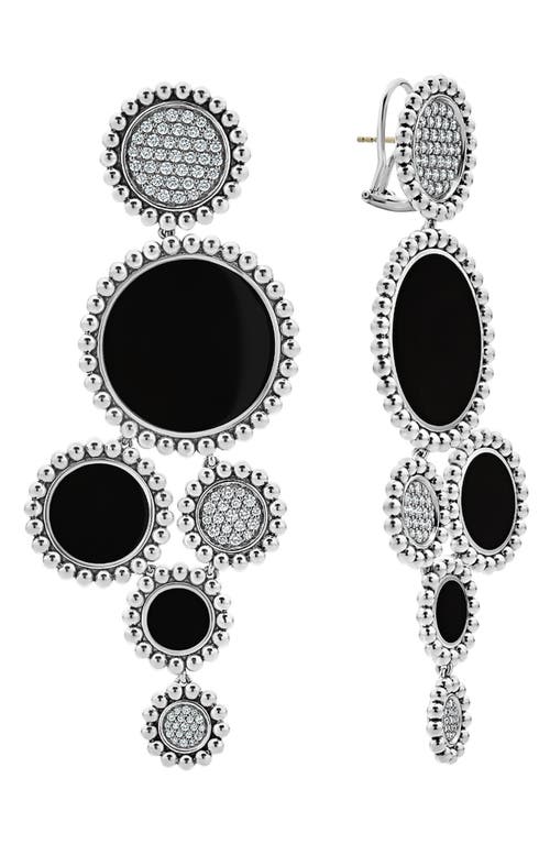 Lagos Maya Diamond & Onyx Statement Drop Earrings In Silver/onyx
