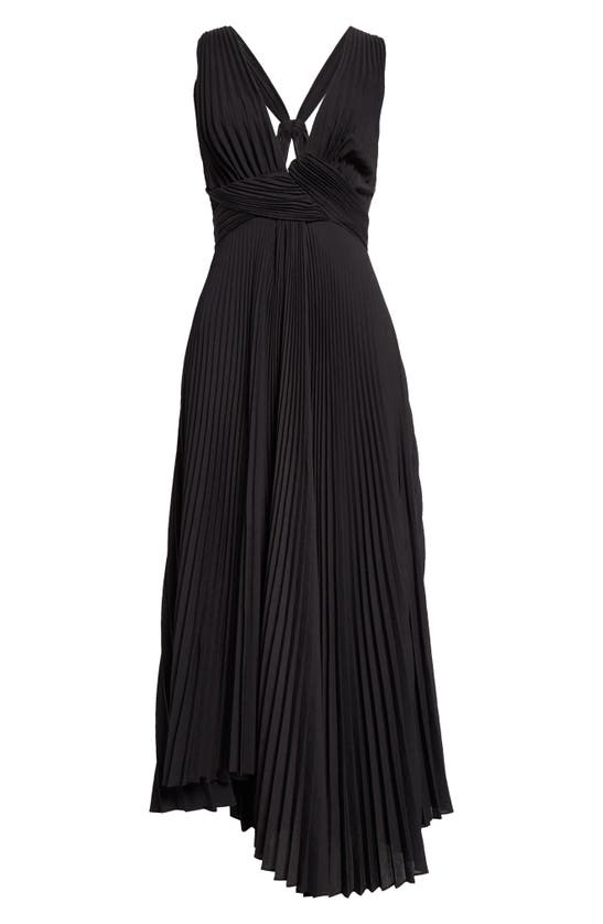 Shop A.l.c Everly Pleated Strappy Back Midi Dress In Black