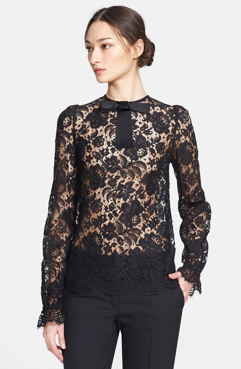 Dolce&Gabbana Bow Collar Lace Blouse | Nordstrom