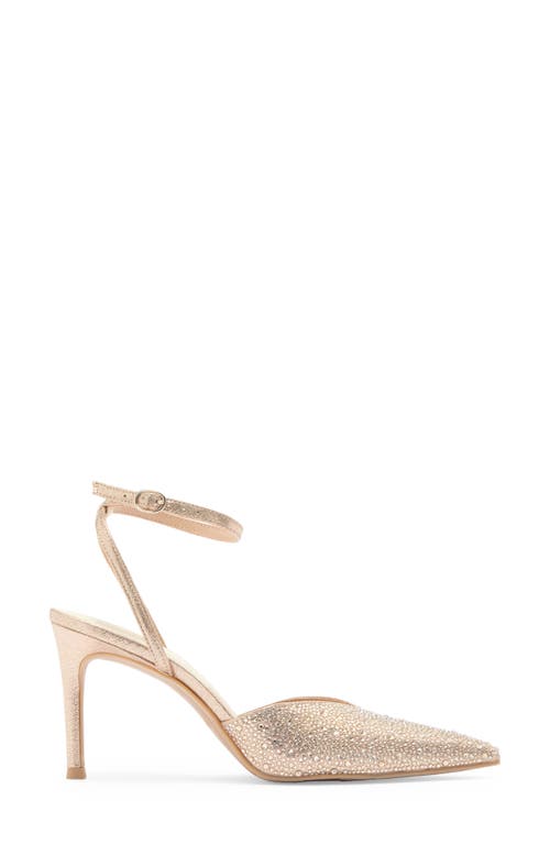 Dolce Vita Keisha Crystal Pointed Toe Pump In Light Gold Fabric