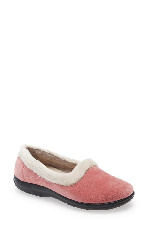 Meena Faux Fur Slippers in Pink Fabric