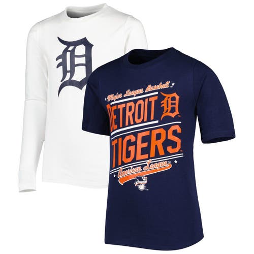 Youth Stitches Navy/White Detroit Tigers Combo T-Shirt Set