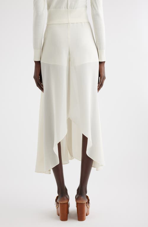 Shop Chloé Semisheer Silk Culottes In Iconic Milk