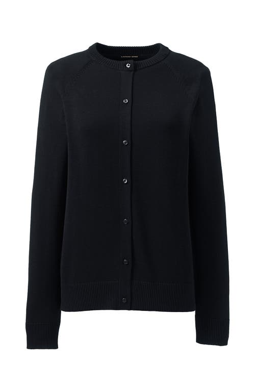 Lands' End School Uniform Young Cotton Modal Cardigan Sweater In Black