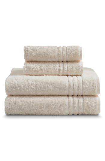 Shop Ella Jayne Home Solid Cotton 4-piece Towel Set In Ivory