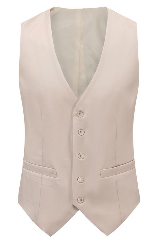 Shop Braveman Premium Slim Fit 3-piece Suit In Light Beige