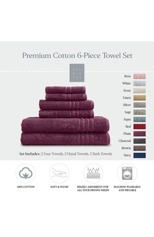 Ella Jayne Home Ella Jayne Face-hand-body 6-piece Towel Set In Plum