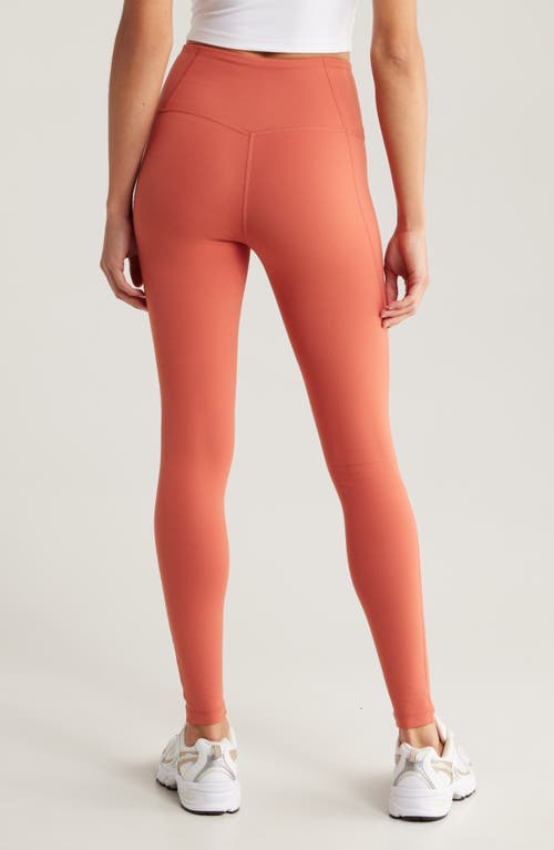 Shop Zella Live In High Waist Leggings In Rust Redwood