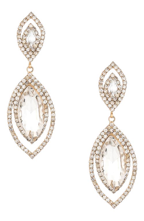 Ettika Large Crystal Drop Earrings in Gold