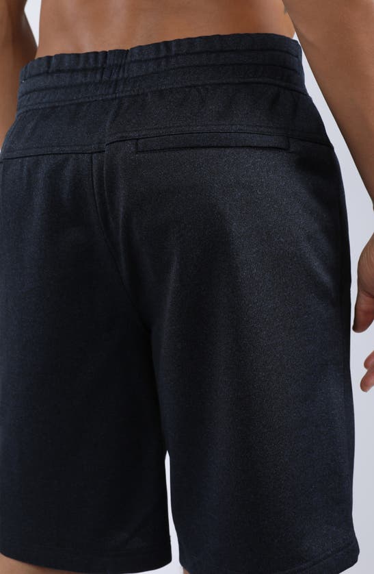Shop 90 Degree By Reflex 2 Secure Zip Pocket Performance Shorts In Heather Navy