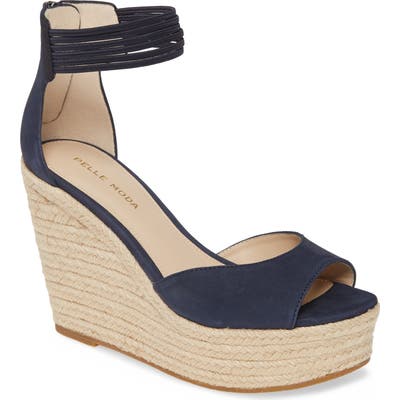 Pelle Moda Raven Espadrille Wedge, Blue
