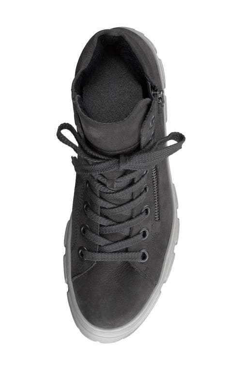 Paul Green Novie Lace-up Bootie In Iron Grained Nubuk