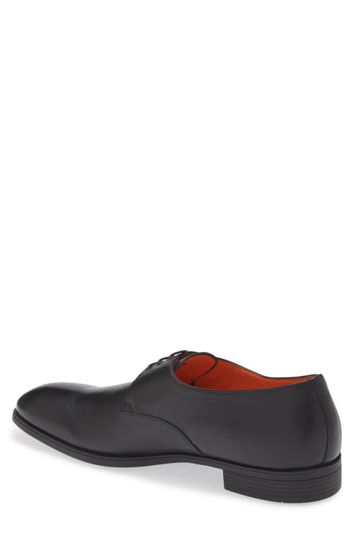 Shop Santoni Induct Plain Toe Derby In Black