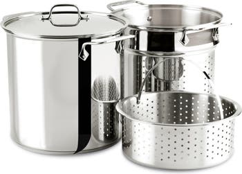 All-Clad Stainless Steel 12 qt. Multipot with Perforated Insert and Steamer  Basket + Reviews