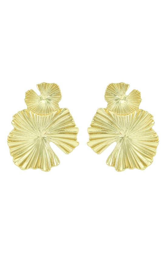Panacea Sunburst Deco Earrings In Gold