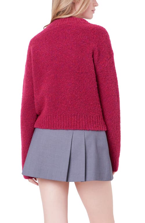 English Factory Cozy Crewneck Sweater In Bordeaux