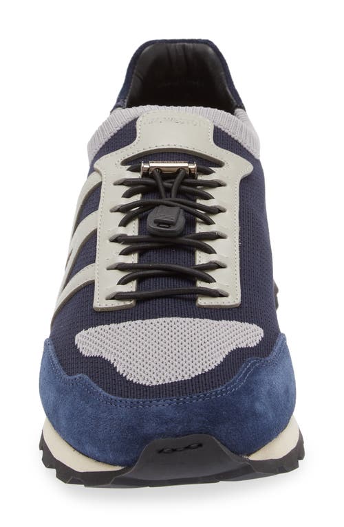 Shop Jm Weston On My Way Knit Sneaker In Navy/grey/navy